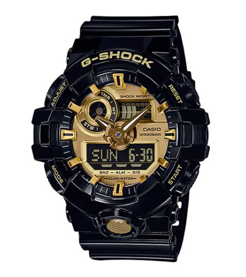 Reloj G-SHOCK negro dorado GA-710GB-1A