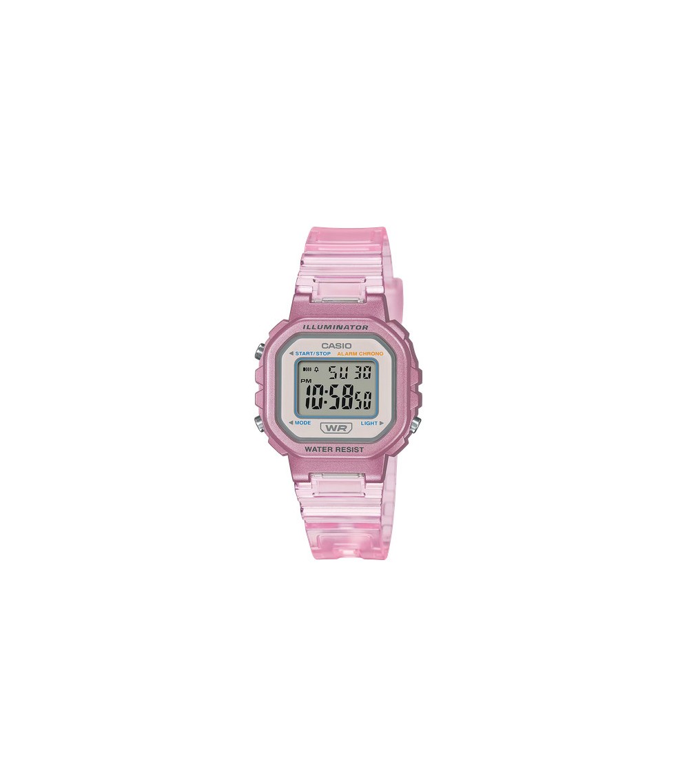 Reloj digital Casio rosa transparente LA-20WHS-4A