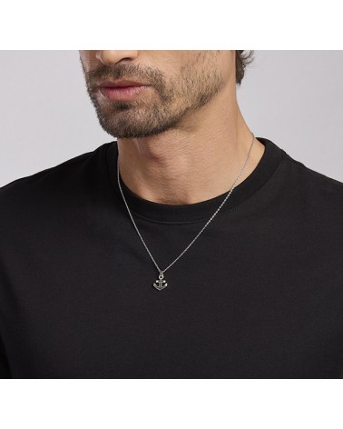 Collar de hombre plata y ancla 553485