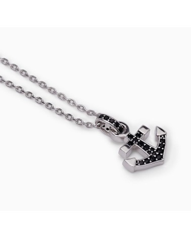 Collar de hombre plata y ancla 553485