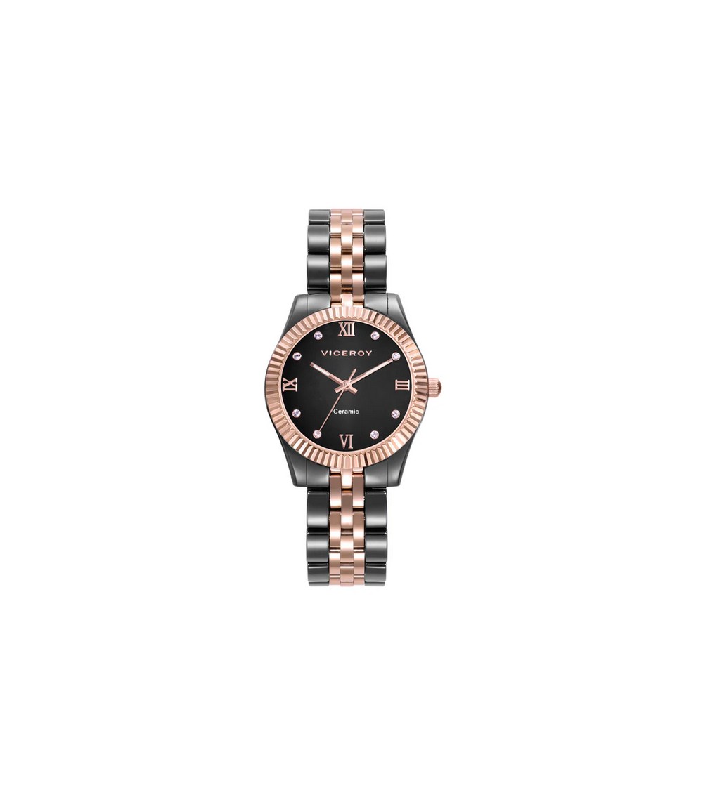 Reloj rosado Viceroy Chic cerámica negra 41124-53