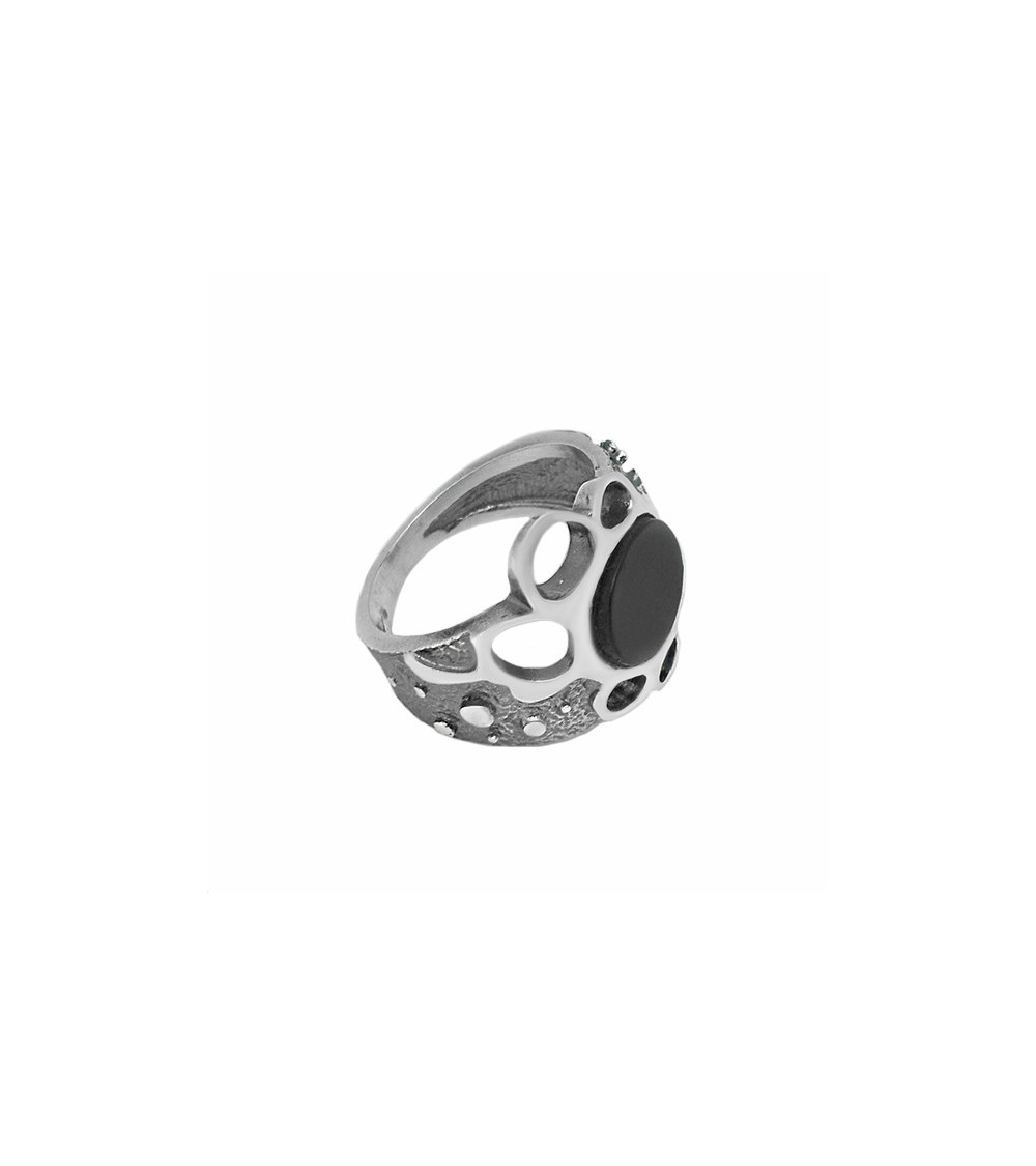 Anillo de plata Fink azabache T115201