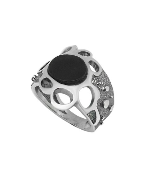 Anillo de plata Fink azabache T115201