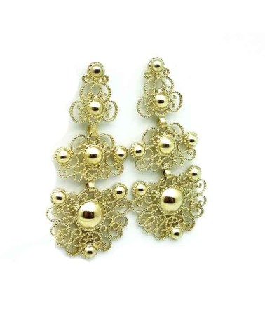 Pendientes Fink plata dorada filigrana H04643