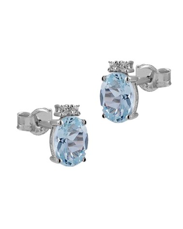 Pendientes Itemporality Lux Oro blanco Aguamarina GEA-113-004