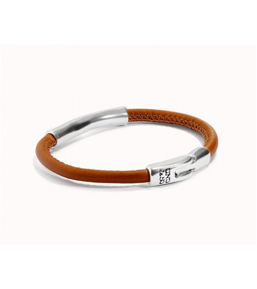 Pulsera Uno de 50 Camel cuero liso PUL2462