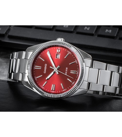 Reloj Casio esfera roja MTP-1302PD-4AVEF