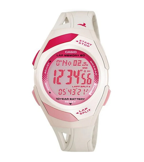 Reloj Casio blanco y rosa chica STR-300-7EG