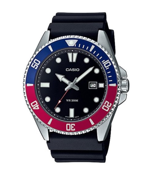 Reloj Casio rojo azul Sumergible 200m MDV-107-1A3VEF