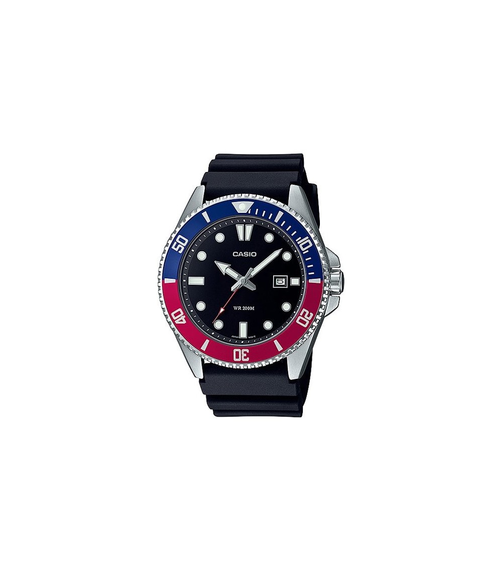 Reloj Casio rojo azul Sumergible 200m MDV-107-1A3VEF