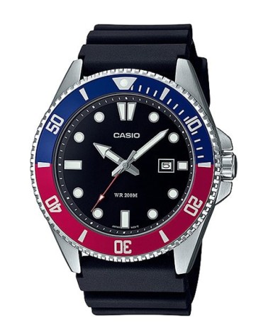 Reloj Casio rojo azul Sumergible 200m MDV-107-1A3VEF