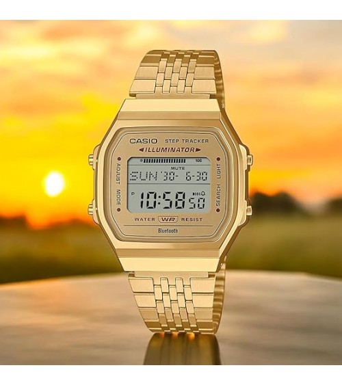 Reloj Casio dorado retro step tracker ABL-100WEG-9AEF