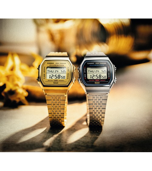 Reloj Casio dorado retro step tracker ABL-100WEG-9AEF