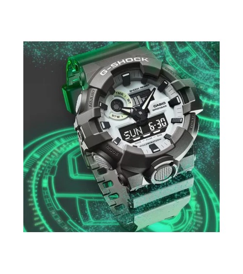 Reloj G-SHOCK Hidden Glow Gris GA-700HD-8AER