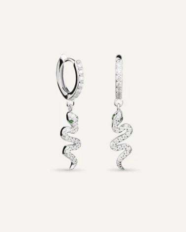 Pendientes Aros de plata serpiente 43.PE.22A