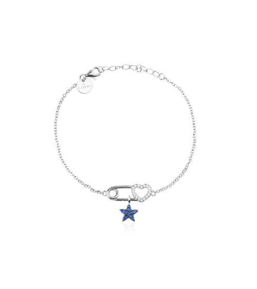 Pulsera Chic imperdible con estrella azul plata 43.PU1.03