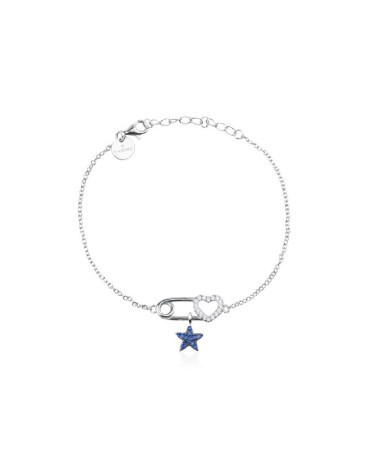 Pulsera Chic imperdible con estrella azul plata 43.PU1.03