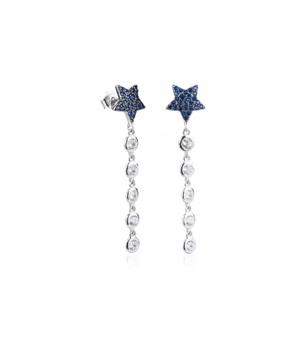 Pendientes largos estrella azul T-Adoro 43.PE2.03