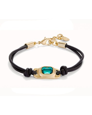 Pulsera Uno de 50 bañada oro 18k PUL2480VRDORO