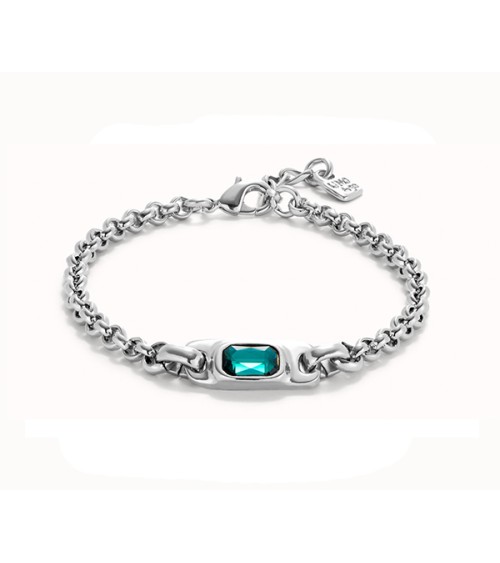 Pulsera Uno de 50 cristal verde PUL2495VRD