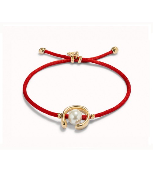 Pulsera dorada Uno de 50 hilo rojo PUL2505ROJORO