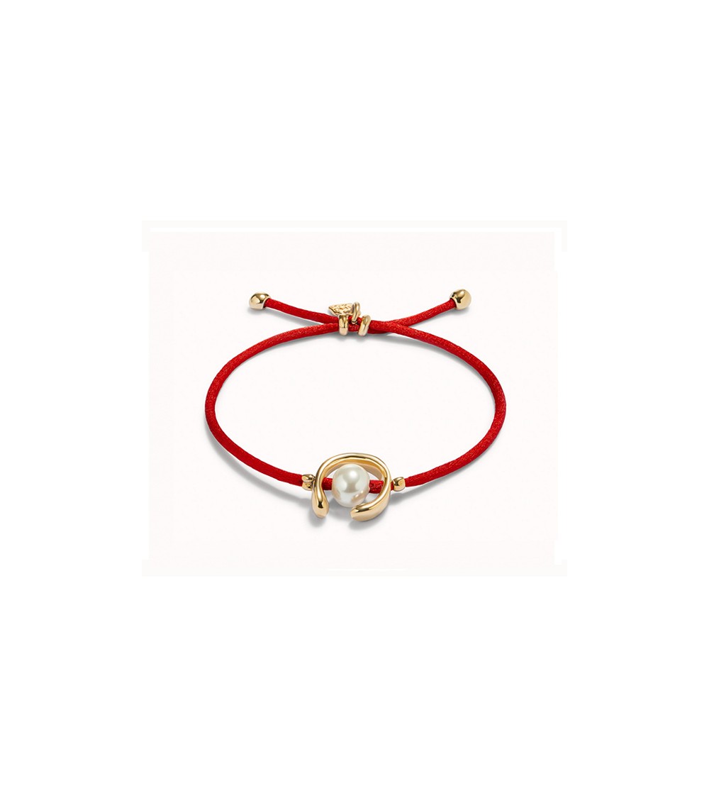 Pulsera dorada Uno de 50 hilo rojo PUL2505ROJORO