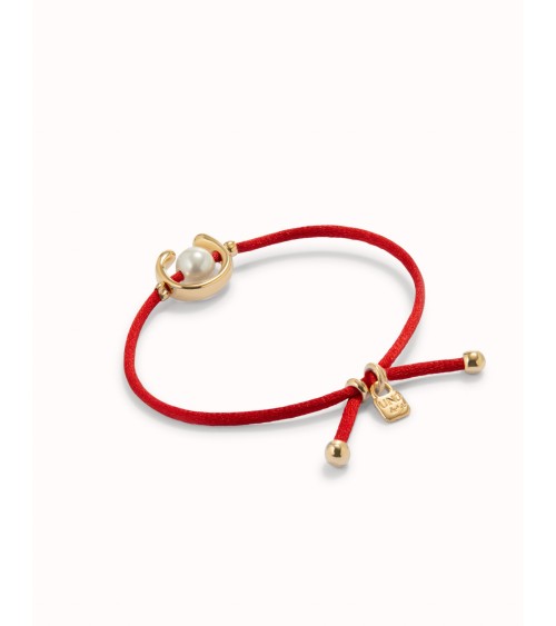 Pulsera dorada Uno de 50 hilo rojo PUL2505ROJORO