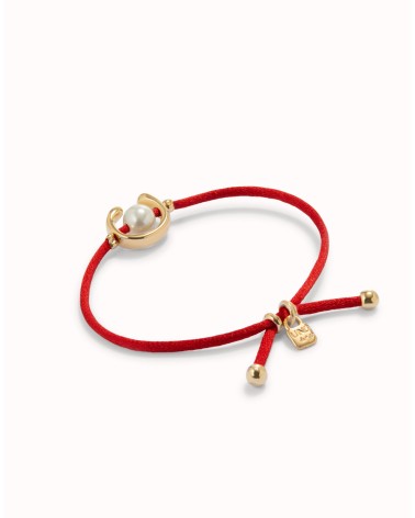 Pulsera dorada Uno de 50 hilo rojo PUL2505ROJORO