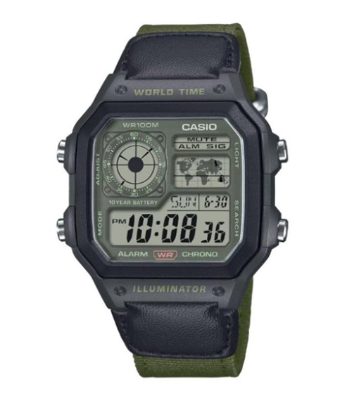 Reloj Casio digital nylon verde AE-1200WHUB-3AVEF