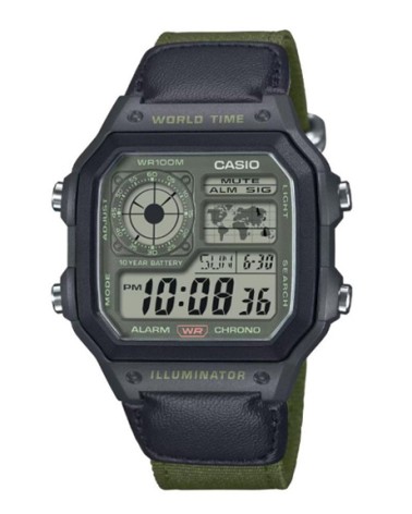 Reloj Casio digital nylon verde AE-1200WHUB-3AVEF