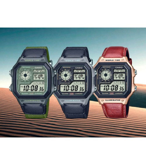 Reloj Casio digital nylon verde AE-1200WHUB-3AVEF