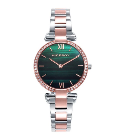 Reloj rosado bicolor Viceroy malaquita 42446-63