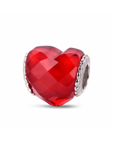 Abalorio Corazón rojo de Murano plata 9118488