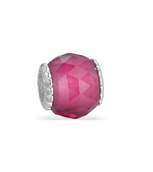 Abalorio plata Murano Fucsia