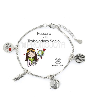 Pulsera 'Trabajadora social' de plata 9107651