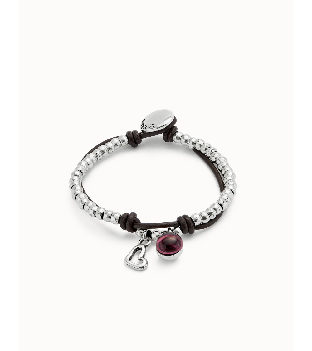 Pulsera elástica Uno de 50 corazón morado PUL2528