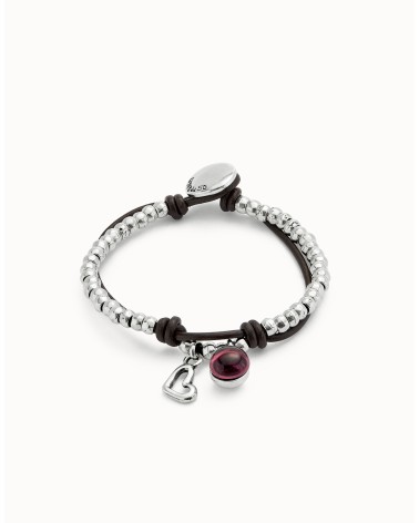 Pulsera elástica Uno de 50 corazón morado PUL2528