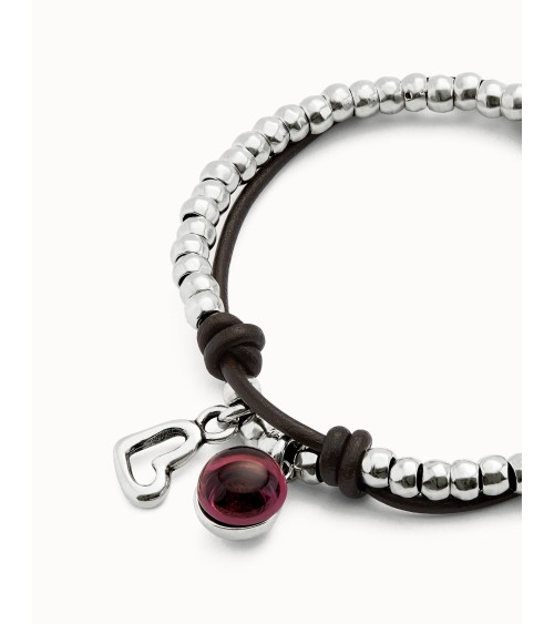 Pulsera elástica Uno de 50 corazón morado PUL2528