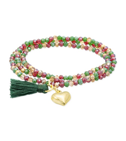 Pulsera Zen Marina García verde roja corazón 90980UZ