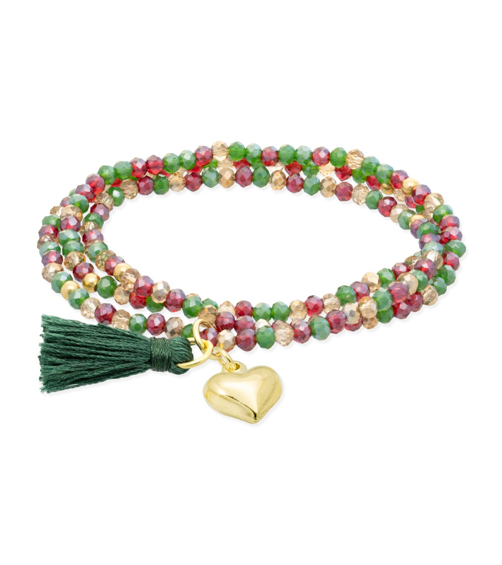 Pulsera Zen Marina García verde roja corazón 90980UZ