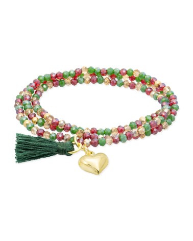 Pulsera Zen Marina García verde roja corazón 90980UZ